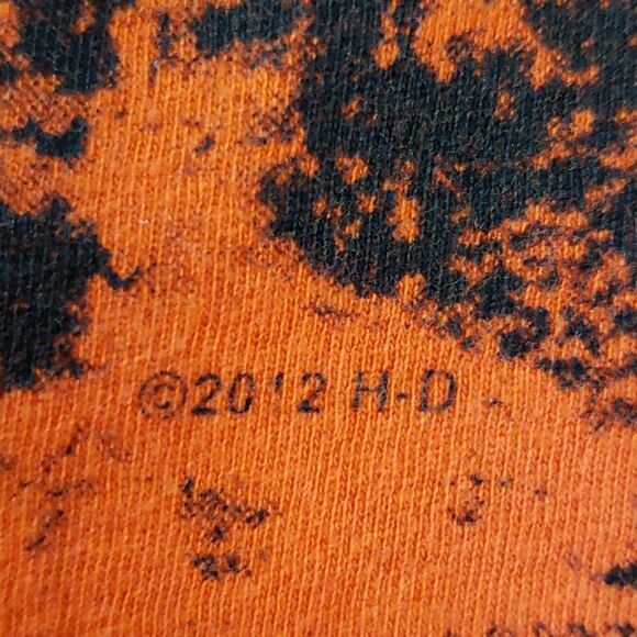 Orange Harley-Davidson Bar & Shield Logo Wings & Rhinestones Shirt Mad River OH - Picture 6 of 6